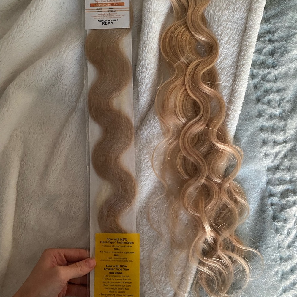 Cinderella Tape In Hair Extensions - 22” Body Wave - Alpine Blonde - 20 pieces